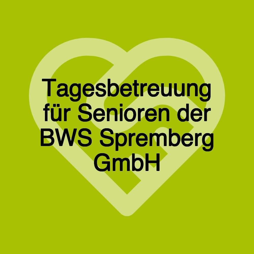 Tagesbetreuung für Senioren der BWS Spremberg GmbH Tagesbetreuung für Senioren der BWS Spremberg GmbH